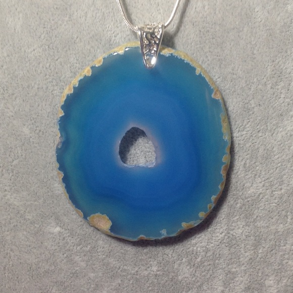 Crystal Agate Necklace - Choice of Chain Length - Picture 6 of 9